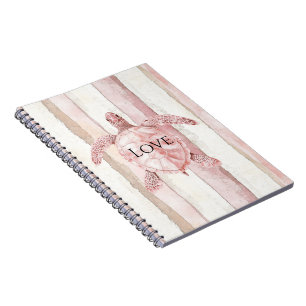 Pink Stripes Zee Schildpad Notitieboek