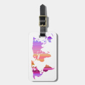 Pink Stripey World Bagagelabel (Voorkant verticaal)
