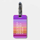 Pink Stripey World Bagagelabel (Achterkant verticaal)