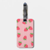 PINK STRIPY STRAWBERRIES BAGAGELABEL (Achterkant verticaal)