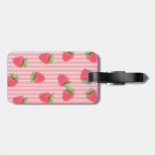 PINK STRIPY STRAWBERRIES BAGAGELABEL (Achterkant horizontaal)