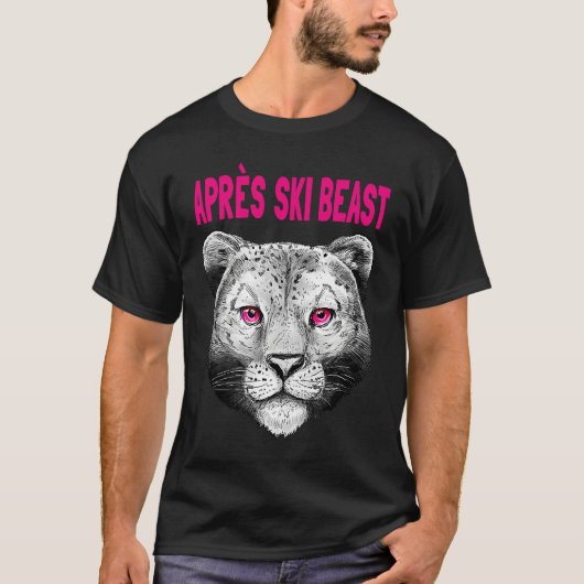 Pink Style Apres Ski Snow Leopard T-shirt (Voorkant)