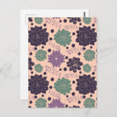Pink Succulents Floral Pattern Briefkaart (Voorkant / Achterkant)