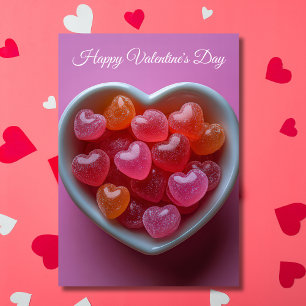 Pink Sugar snoep Hearts Valentijns's Greeting Kaart