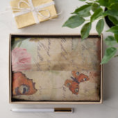 Pink Summer Butterfly met Flowers Ephemera Tissuepapier (Geschenk)