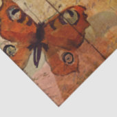 Pink Summer Butterfly met Flowers Ephemera Tissuepapier (Detail)