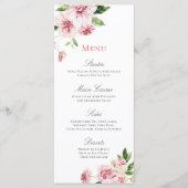 Pink Summer Floral Romantic Vrijgezellenfeest Menu (Voorkant)