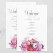 Pink Summer Floral Waterverf Wedding (Voorkant / Achterkant)