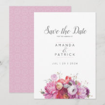 Pink Summer Floral Waterverf Wedding