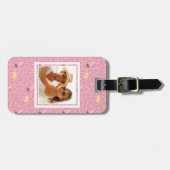 Pink Summer Ice Cream Pattern | Monogram Bagagelabel (Voorkant horizontaal)