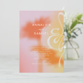 Pink Summer Modern Stylish Wedding Invitati Kaart (Staand voorkant)