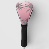 Pink Summer Sky en Palm Trees Golfheadcover (Voorkant)