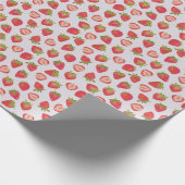 Pink Summer Strawberry Pattern Cadeaupapier (Hoek)