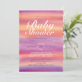 Pink Summer Sunset Neutraal Baby shower Invite Kaart (Staand voorkant)