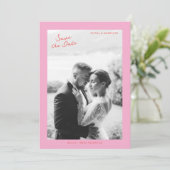 Pink Summer Wedding Save the Date Kaart (Staand voorkant)