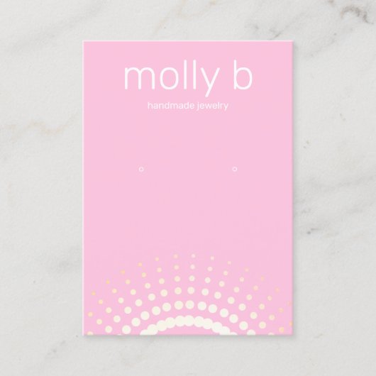 Pink Sunburst Earring Jewelry Display Holder Roze Visitekaartje (Voorkant)
