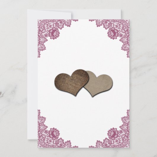 Pink Sunflower Rustic Floral Lace Wedding Save The Date (Achterkant)