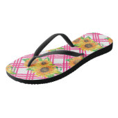 Pink Sunflower Teenslippers (Schuin)