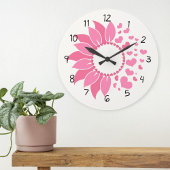 pink sunflower wall clock / decorative clock grote klok