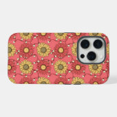 Pink Sunflowers Christmas iPhone Hoesje (Achterkant horizontaal)