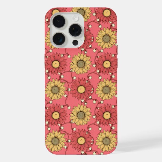 Pink Sunflowers Christmas iPhone Hoesje (Achterkant)