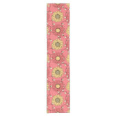 Pink Sunflowers Christmas Korte Tafelloper (Voorkant)