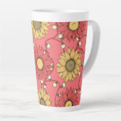 Pink Sunflowers Christmas Latte Mok (Rechterhoek)