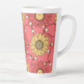 Pink Sunflowers Christmas Latte Mok (Rechts)