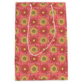 Pink Sunflowers Christmas Medium Cadeauzakje (Voorkant)