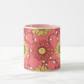 Pink Sunflowers Christmas Mok (Midden)