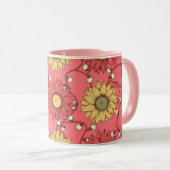 Pink Sunflowers Christmas Mok (Voorkant rechts)