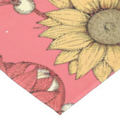 Pink Sunflowers Christmas Tafelkleed (Gekanteld)