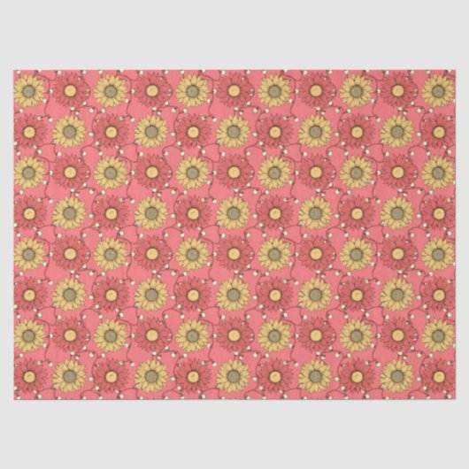Pink Sunflowers Christmas Tissuepapier (Voorkant)