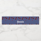 Pink sunglase on blue waterfles etiket (Enkel label)