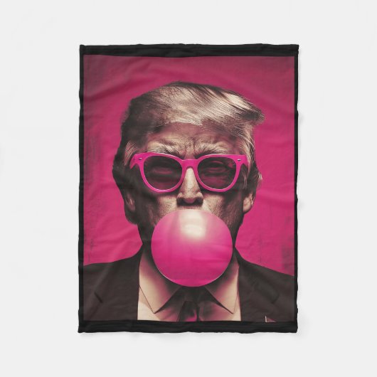 Pink Sungles Trump Bubble Gum Fleece Deken (Voorkant)