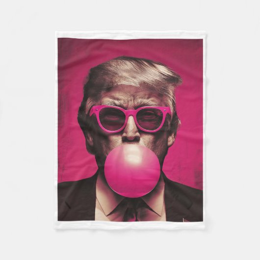 Pink Sungles Trump Bubble Gum Fleece Deken (Voorkant)