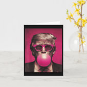 Pink Sungles Trump Bubble Gum Kaart (Gele Bloem)