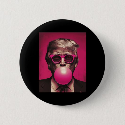 Pink Sungles Trump Bubble Gum Ronde Button 5,7 Cm (Voorkant)