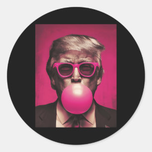 Pink Sungles Trump Bubble Gum Ronde Sticker