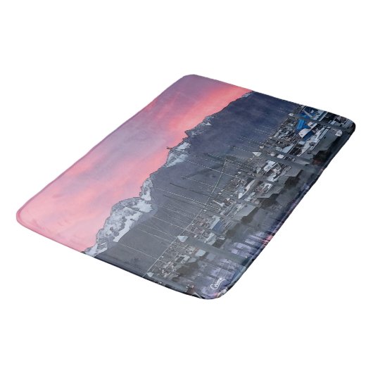 Pink Sunrise Boat Harbour - Large Bath Mat (Gekanteld)
