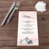 Pink Sunrise Mountain Wedding Menu