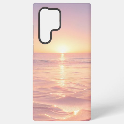 Pink Sunset Beach Phone Case Samsung Galaxy Hoesje (Achterkant)