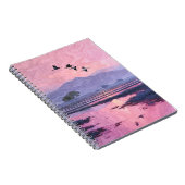 Pink Sunset Cranes Notitieboek (Rechterzijde)