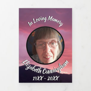 Pink Sunset Five Photo Memorial Drieluik Aankondiging