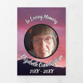 Pink Sunset Five Photo Memorial Drieluik Aankondiging (Cover)