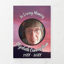 Pink Sunset Five Photo Memorial Drieluik Aankondiging