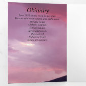 Pink Sunset Five Photo Memorial Drieluik Aankondiging (Binnenzijde eerst)