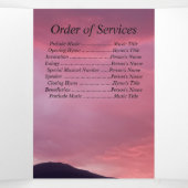 Pink Sunset Five Photo Memorial Drieluik Aankondiging (Binnenkant midden)