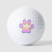 Pink Sunset Paw Golf Balls Golfballen (Voorkant)