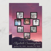 Pink Sunset Photo Collage Heart Memorial Kaart (Voorkant / Achterkant)